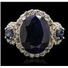 Image 4 : 14KT White Gold 5.04ctw Sapphire and Diamond Ring