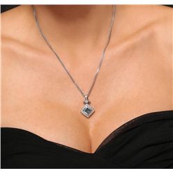 14KT White Gold 1.18ctw Diamond Pendant With Chain