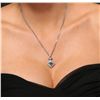 Image 1 : 14KT White Gold 1.18ctw Diamond Pendant With Chain