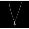 Image 4 : 14KT White Gold 1.18ctw Diamond Pendant With Chain