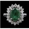 Image 4 : 14KT White Gold 2.73ct Emerald and Diamond Ring