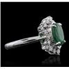 Image 5 : 14KT White Gold 2.73ct Emerald and Diamond Ring