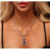 Image 1 : 14KT Two-Tone Gold 5.73ct Tanzanite and Diamond Pendant With Chain