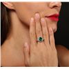 Image 1 : 14KT Yellow Gold 2.24ct Emerald and Diamond Ring