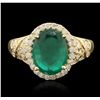 Image 4 : 14KT Yellow Gold 2.24ct Emerald and Diamond Ring