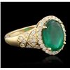 Image 5 : 14KT Yellow Gold 2.24ct Emerald and Diamond Ring