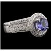 Image 5 : 14KT White Gold 0.78ct Tanzanite and Diamond Ring