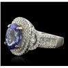 Image 5 : 14KT White Gold 3.95ct Tanzanite and Diamond Ring