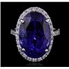 Image 4 : 14KT White Gold GIA Certified 19.08ct Tanzanite and Diamond Ring