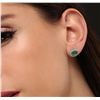 Image 1 : 14KT Two Tone Gold 1.92ctw Emerald and Diamond Earrings