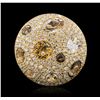 Image 4 : 14KT Yellow Gold 2.52ctw Quartz, Topaz and Diamond Ring
