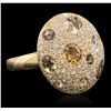 Image 5 : 14KT Yellow Gold 2.52ctw Quartz, Topaz and Diamond Ring