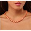 Image 2 : 14KT Yellow Gold 66.00ctw Coral and Diamond Necklace