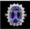 Image 4 : 18KT White Gold 8.40ct Tanzanite and Diamond Ring