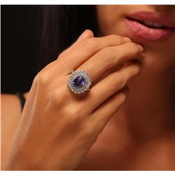 14KT White Gold 3.35ct Tanzanite and Diamond Ring