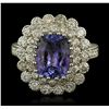 Image 4 : 14KT White Gold 3.35ct Tanzanite and Diamond Ring