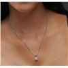 Image 3 : 14KT White Gold 0.93ctw Diamond Pendant With Chain