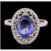 Image 4 : 14KT White Gold 2.97ct Tanzanite and Diamond Ring