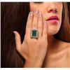 Image 1 : 14KT White Gold 14.37ct Emerald and Diamond Ring