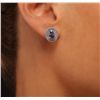 Image 1 : 14KT White Gold 1.20ctw Tanzanite and Diamond Stud Earrings