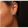 Image 2 : 14KT White Gold 1.20ctw Tanzanite and Diamond Stud Earrings