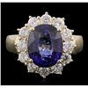 Image 4 : 14KT Yellow Gold 5.48ct Tanzanite and Diamond Ring