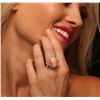 Image 1 : 14KT White Gold 8.26ct Pink Coral and Diamond Ring
