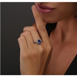 14KT White Gold 1.36ct Tanzanite and Diamond Ring