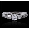 Image 3 : 14KT White Gold 1.07ctw Brilliant Cut Diamond Ring