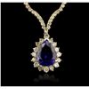 Image 3 : 18KT Yellow Gold 15.44ct GIA Cert Tanzanite and Diamond Necklace