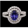 Image 5 : 14KT White Gold 1.37ct Tanzanite and Diamond Ring