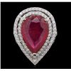 Image 5 : 14KT Two-Tone Gold 8.21ct Ruby and Diamond Ring