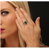 Image 1 : 14KT White Gold 4.28ct Emerald and Diamond Ring