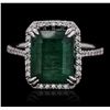 Image 4 : 14KT White Gold 4.28ct Emerald and Diamond Ring
