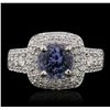Image 4 : 14KT White Gold 1.53ct Tanzanite and Diamond Ring
