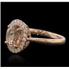 Image 5 : 14KT Rose Gold 1.55ct Morganite and Diamond Ring