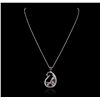 Image 4 : 14KT White Gold 1.88ctw Sapphire and Diamond Pendant With Chain