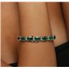 Image 3 : 14KT White Gold 18.48ctw Emerald and Diamond Bracelet
