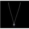 Image 5 : 18KT White Gold 2.62ct Tanzanite and Diamond Pendant With Chain