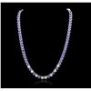 Image 5 : 14KT White Gold 28.00ctw Tanzanite and Diamond Necklace