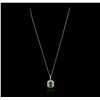 Image 5 : 14KT White Gold 3.76ct Emerald and Diamond Pendant With Chain
