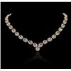 Image 5 : 14KT Yellow Gold 24.95ctw Tanzanite and Diamond Necklace