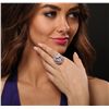 Image 2 : Platinum 29.45ct GIA Certified Kunzite and Diamond Ring