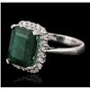 Image 5 : 14KT White Gold 4.06ct Emerald and Diamond Ring