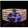 Image 5 : 14KT Rose Gold 3.82ct Tanzanite and Diamond Ring