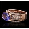 Image 6 : 14KT Rose Gold 3.82ct Tanzanite and Diamond Ring