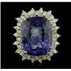 Image 4 : 14KT White Gold 15.93ct GIA Certified Tanzanite and Diamond Ring