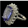 Image 5 : 14KT White Gold 15.93ct GIA Certified Tanzanite and Diamond Ring