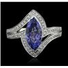 Image 4 : 14KT White Gold 1.87ct Tanzanite and Diamond Ring