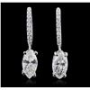 Image 4 : 18KT White Gold 2.54ctw Diamond Earrings